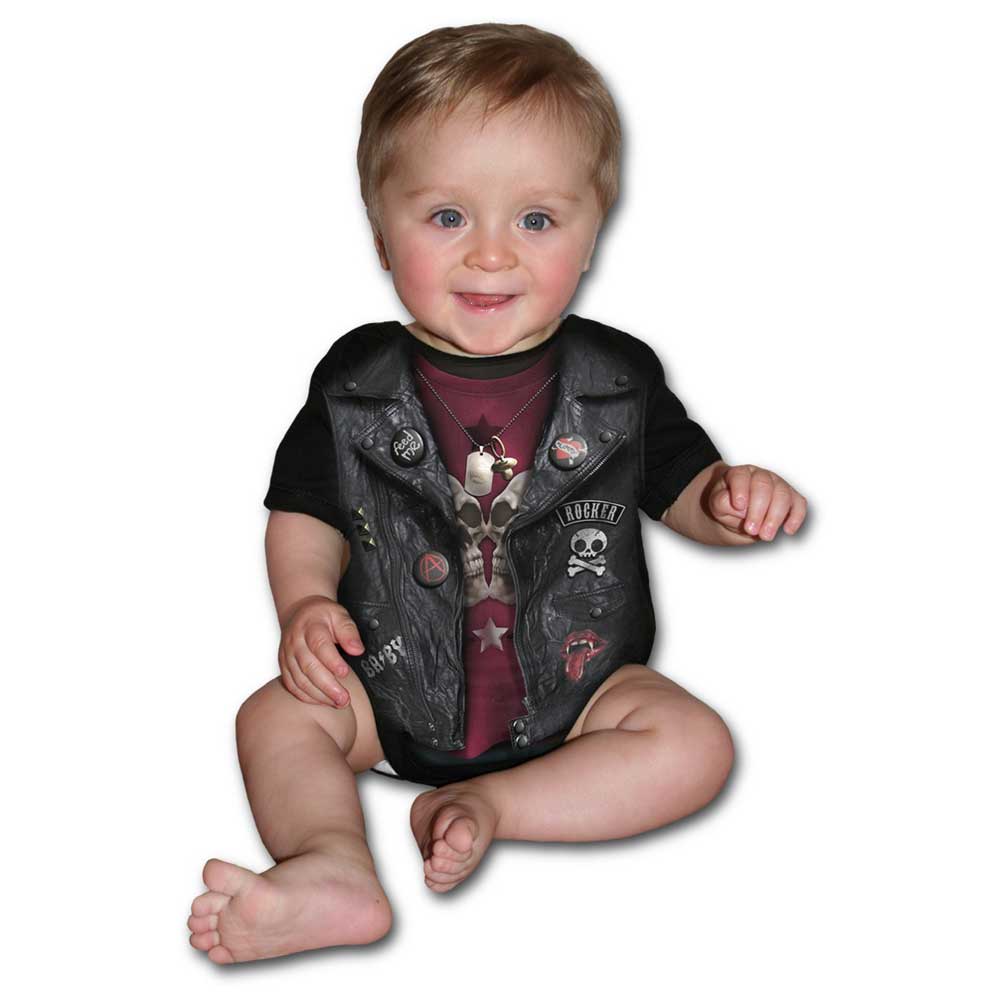 Spiral - BABY BIKER Romper baby - Zwart